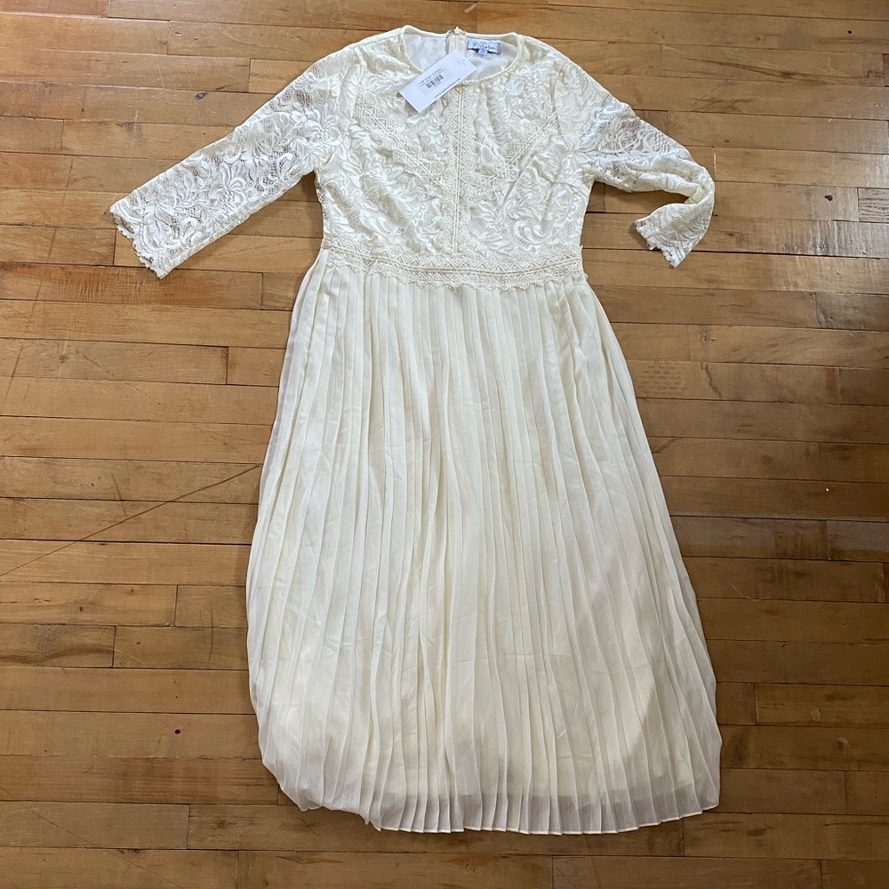 One Loved Babe Cream Midi Dress